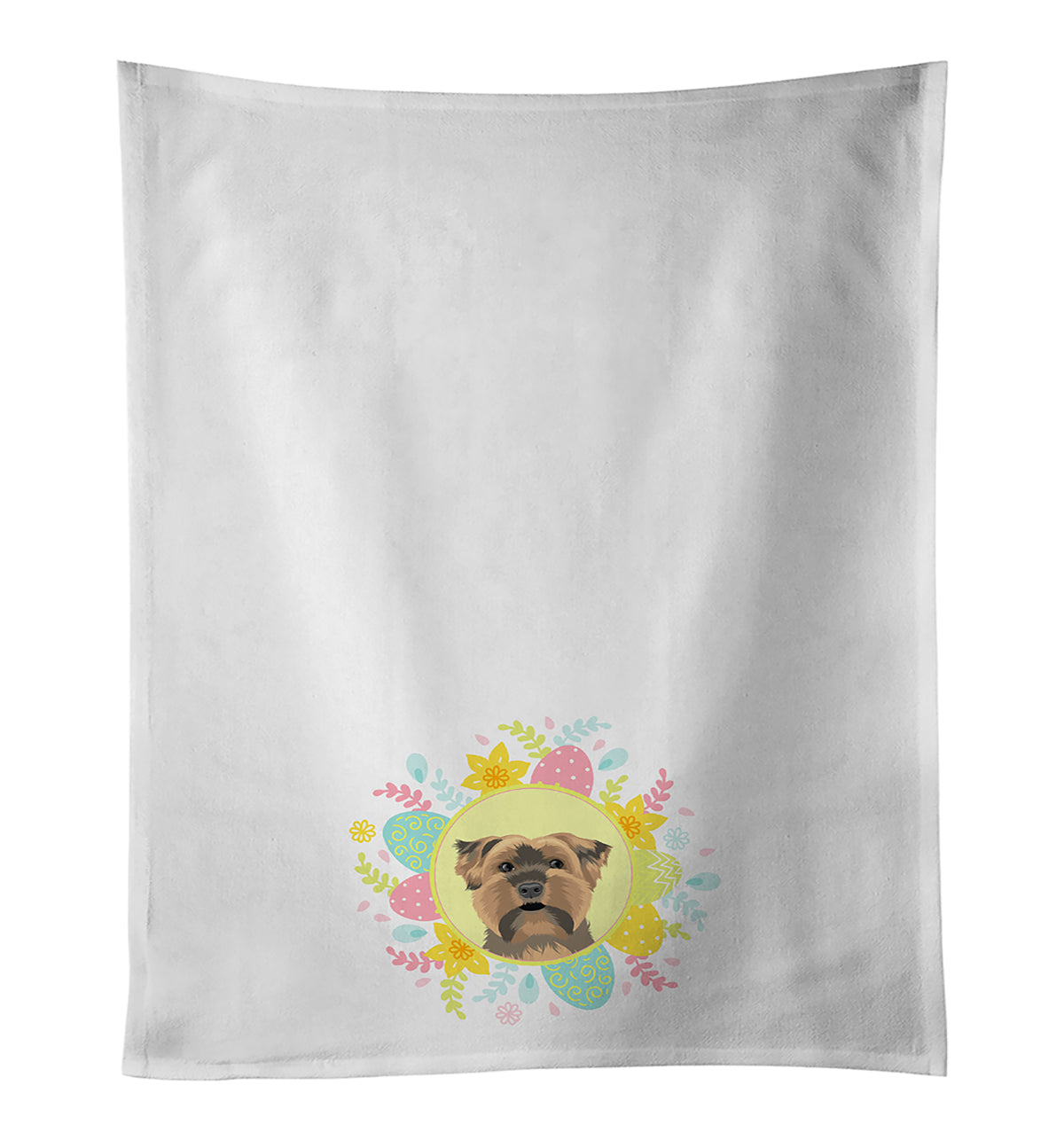 Yorkie Chocolate #1 Easter Kitchen Towel Set of 2 White Dish Towels Decorative Bathroom Hand towel for Hand, Face, Hair, Yoga, Tea, Dishcloth, 19 X 28", White
