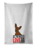 Chihuahua Chocolate #1  Kitchen Towel Set of 2 White Dish Towels Decorative Bathroom Hand towel for Hand, Face, Hair, Yoga, Tea, Dishcloth, 19 X 28", White