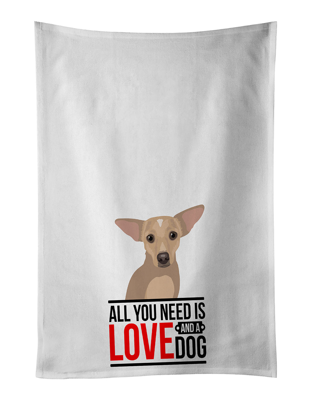 Chihuahua Silver  Kitchen Towel Set of 2 White Dish Towels Decorative Bathroom Hand towel for Hand, Face, Hair, Yoga, Tea, Dishcloth, 19 X 28", White