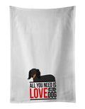 Dachshund Black and Tan #2  Kitchen Towel Set of 2 White Dish Towels Decorative Bathroom Hand towel for Hand, Face, Hair, Yoga, Tea, Dishcloth, 19 X 28", White