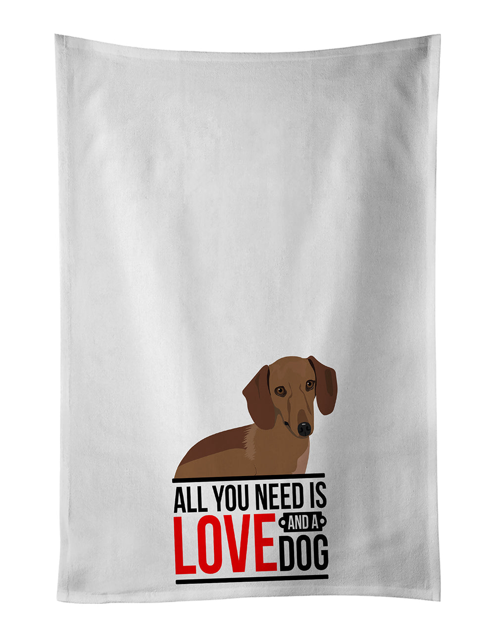 Dachshund Chocolate Kitchen Towel Set of 2 White Dish Towels Decorative Bathroom Hand towel for Hand, Face, Hair, Yoga, Tea, Dishcloth, 19 X 28", White