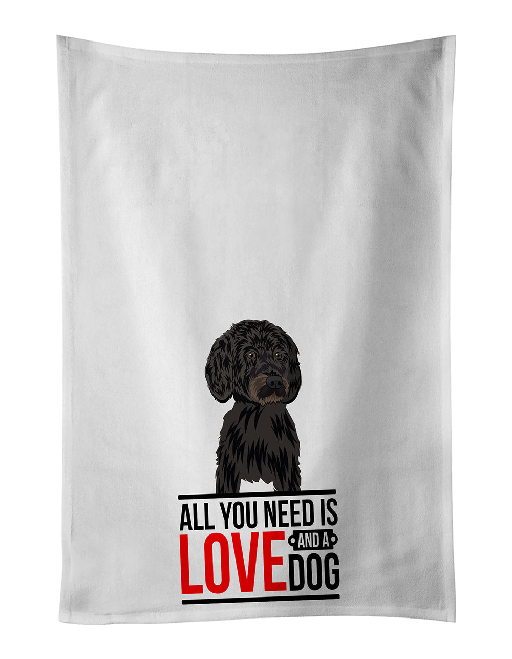 Doodle Black and White #2  Kitchen Towel Set of 2 White Dish Towels Decorative Bathroom Hand towel for Hand, Face, Hair, Yoga, Tea, Dishcloth, 19 X 28", White
