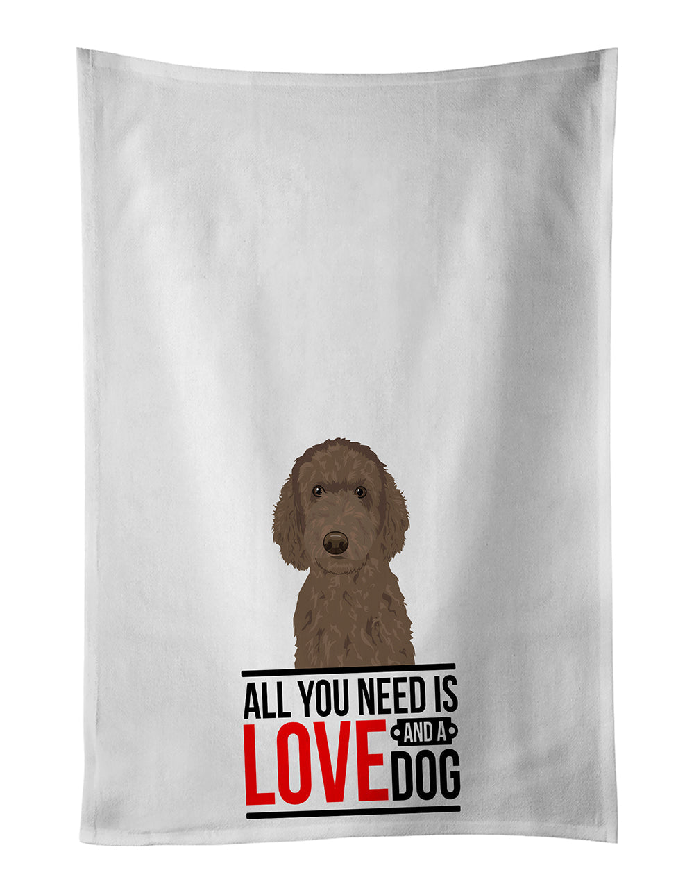 Doodle Chocolate #2  Kitchen Towel Set of 2 White Dish Towels Decorative Bathroom Hand towel for Hand, Face, Hair, Yoga, Tea, Dishcloth, 19 X 28", White