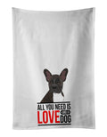French Bulldog Brindle #2  Kitchen Towel Set of 2 White Dish Towels Decorative Bathroom Hand towel for Hand, Face, Hair, Yoga, Tea, Dishcloth, 19 X 28", White
