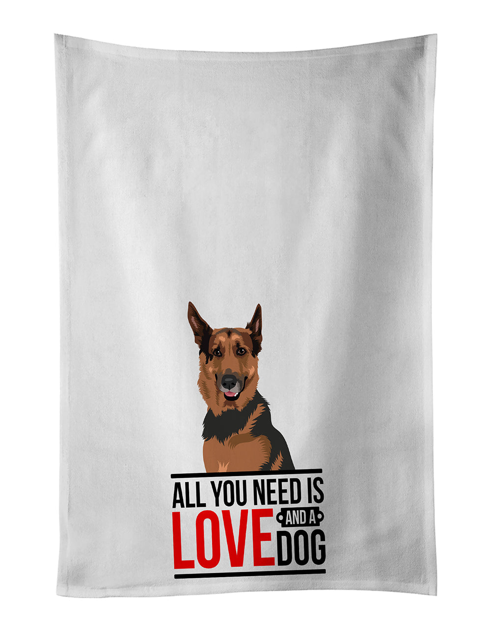 German Shepherd Red Sable  Kitchen Towel Set of 2 White Dish Towels Decorative Bathroom Hand towel for Hand, Face, Hair, Yoga, Tea, Dishcloth, 19 X 28", White