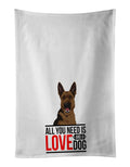 German Shepherd Black and Tan #2  Kitchen Towel Set of 2 White Dish Towels Decorative Bathroom Hand towel for Hand, Face, Hair, Yoga, Tea, Dishcloth, 19 X 28", White