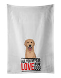 Golden Retriever Fawn #3  Kitchen Towel Set of 2 White Dish Towels Decorative Bathroom Hand towel for Hand, Face, Hair, Yoga, Tea, Dishcloth, 19 X 28", White