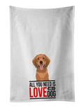 Golden Retriever Red #2  Kitchen Towel Set of 2 White Dish Towels Decorative Bathroom Hand towel for Hand, Face, Hair, Yoga, Tea, Dishcloth, 19 X 28", White
