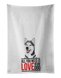 Siberian Husky Silver and White #1  Kitchen Towel Set of 2 White Dish Towels Decorative Bathroom Hand towel for Hand, Face, Hair, Yoga, Tea, Dishcloth, 19 X 28", White