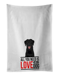 Labrador Retriever Black #1  Kitchen Towel Set of 2 White Dish Towels Decorative Bathroom Hand towel for Hand, Face, Hair, Yoga, Tea, Dishcloth, 19 X 28", White