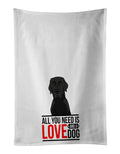 Labrador Retriever Black #2  Kitchen Towel Set of 2 White Dish Towels Decorative Bathroom Hand towel for Hand, Face, Hair, Yoga, Tea, Dishcloth, 19 X 28", White