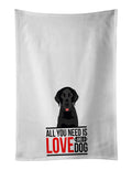 Labrador Retriever Black #3  Kitchen Towel Set of 2 White Dish Towels Decorative Bathroom Hand towel for Hand, Face, Hair, Yoga, Tea, Dishcloth, 19 X 28", White