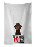 Labrador Retriever Chocolate #2  Kitchen Towel Set of 2 White Dish Towels Decorative Bathroom Hand towel for Hand, Face, Hair, Yoga, Tea, Dishcloth, 19 X 28", White