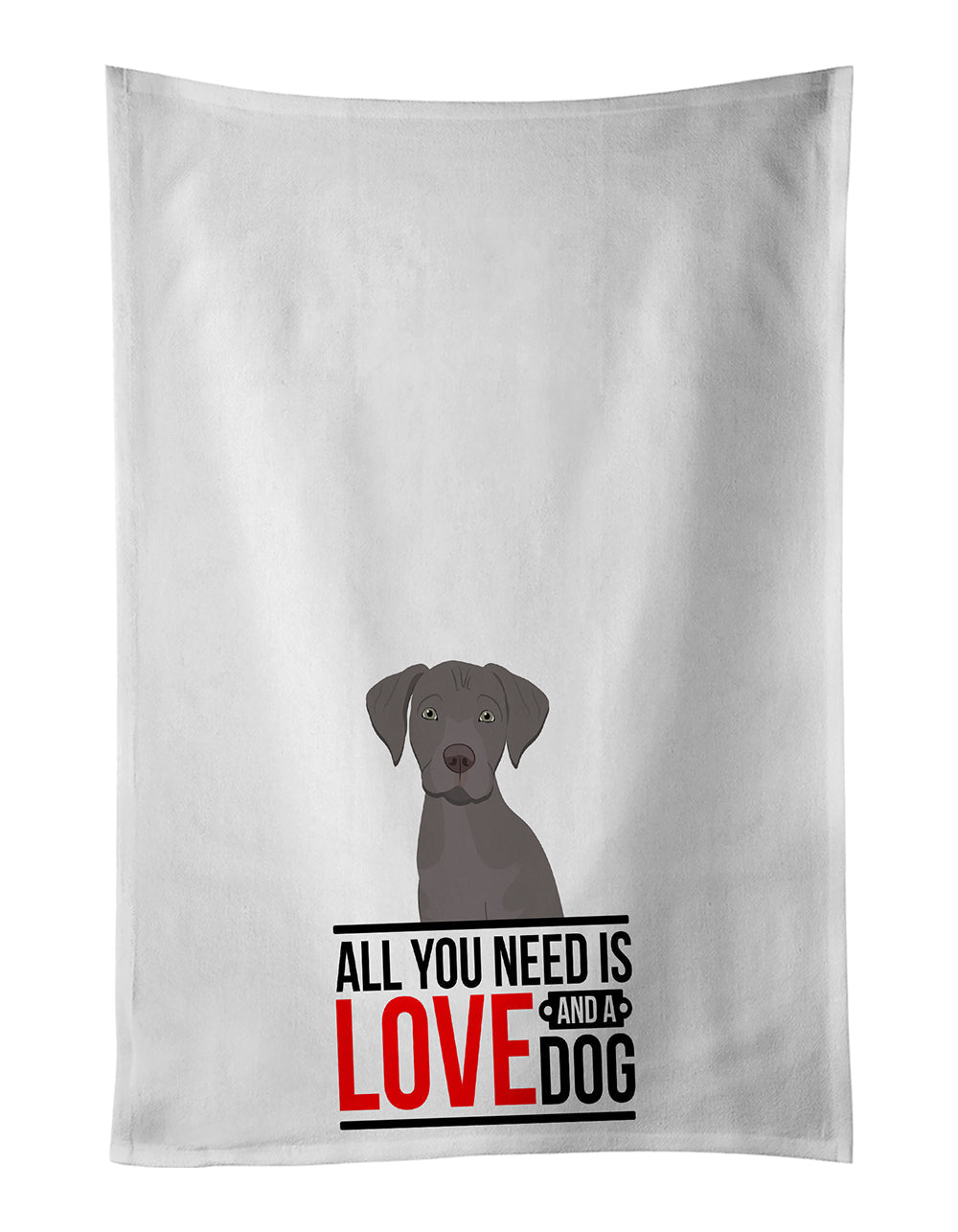 Labrador Retriever Gray Puppy  Kitchen Towel Set of 2 White Dish Towels Decorative Bathroom Hand towel for Hand, Face, Hair, Yoga, Tea, Dishcloth, 19 X 28", White