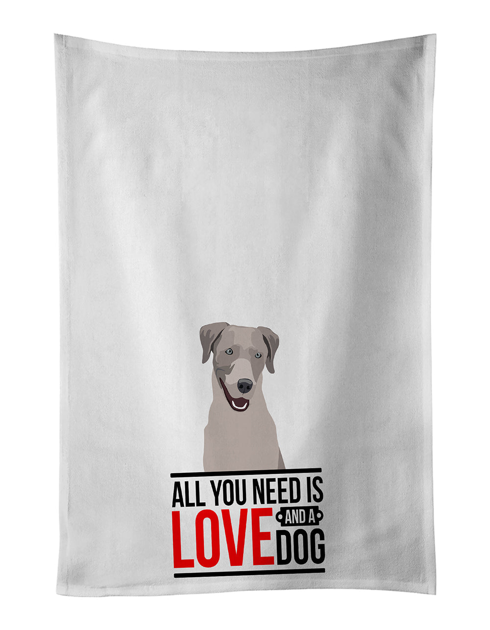 Labrador Retriever Gray  Kitchen Towel Set of 2 White Dish Towels Decorative Bathroom Hand towel for Hand, Face, Hair, Yoga, Tea, Dishcloth, 19 X 28", White