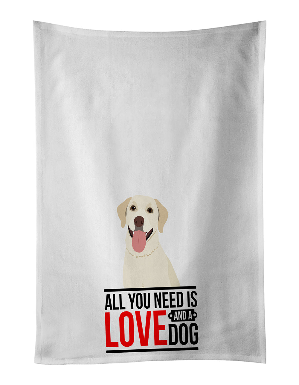 Labrador Retriever Yellow #1  Kitchen Towel Set of 2 White Dish Towels Decorative Bathroom Hand towel for Hand, Face, Hair, Yoga, Tea, Dishcloth, 19 X 28", White