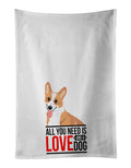 Pembroke Corgi Red and White  Kitchen Towel Set of 2 White Dish Towels Decorative Bathroom Hand towel for Hand, Face, Hair, Yoga, Tea, Dishcloth, 19 X 28", White