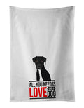 Pit Bull Black #1  Kitchen Towel Set of 2 White Dish Towels Decorative Bathroom Hand towel for Hand, Face, Hair, Yoga, Tea, Dishcloth, 19 X 28", White