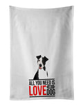 Pit Bull Black #2  Kitchen Towel Set of 2 White Dish Towels Decorative Bathroom Hand towel for Hand, Face, Hair, Yoga, Tea, Dishcloth, 19 X 28", White