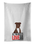 Pit Bull Chocolate  Kitchen Towel Set of 2 White Dish Towels Decorative Bathroom Hand towel for Hand, Face, Hair, Yoga, Tea, Dishcloth, 19 X 28", White