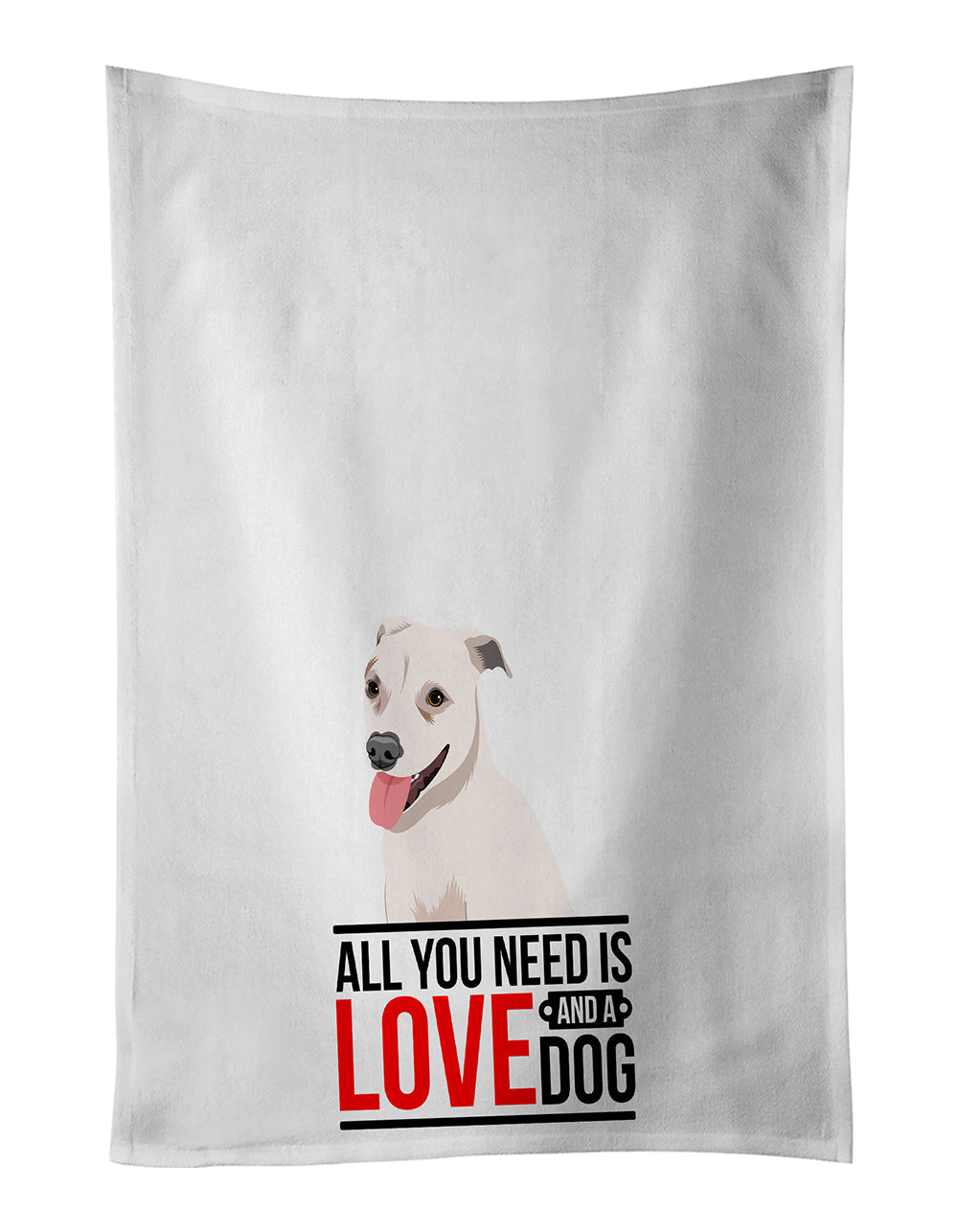 Pit Bull Puppy  Kitchen Towel Set of 2 White Dish Towels Decorative Bathroom Hand towel for Hand, Face, Hair, Yoga, Tea, Dishcloth, 19 X 28", White