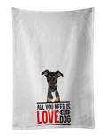 Rottweiler Black and Tan #6  Kitchen Towel Set of 2 White Dish Towels Decorative Bathroom Hand towel for Hand, Face, Hair, Yoga, Tea, Dishcloth, 19 X 28", White