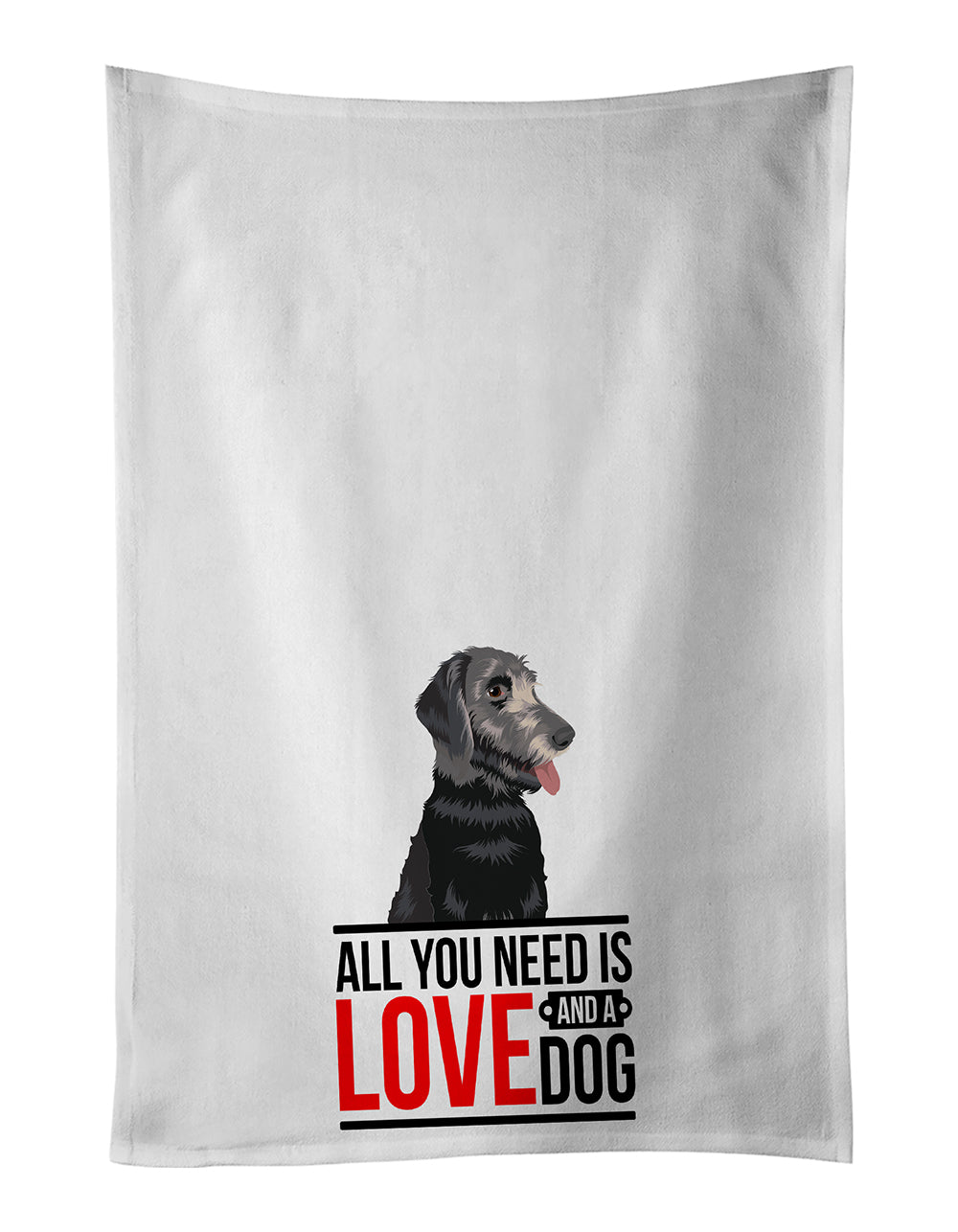 Schnauzer Black and Tan  Kitchen Towel Set of 2 White Dish Towels Decorative Bathroom Hand towel for Hand, Face, Hair, Yoga, Tea, Dishcloth, 19 X 28", White
