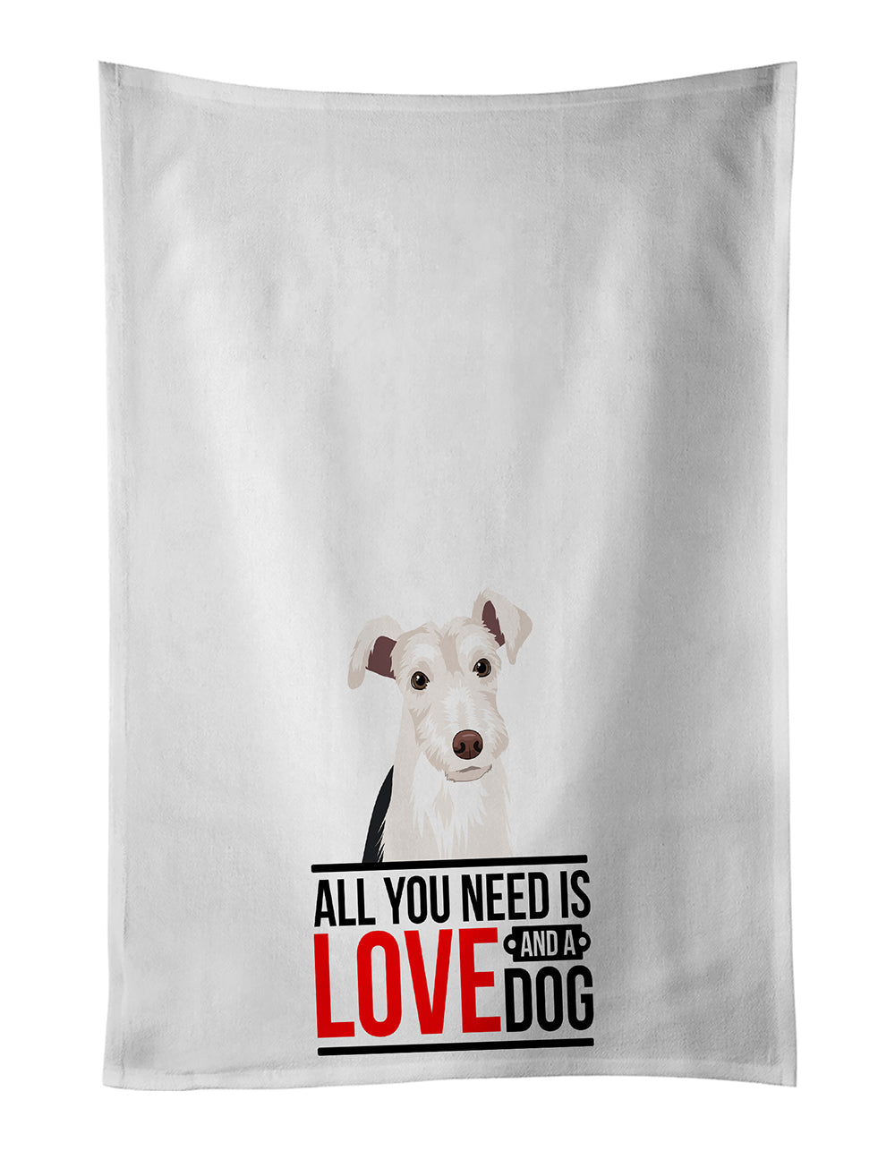 Schnauzer Parti  Kitchen Towel Set of 2 White Dish Towels Decorative Bathroom Hand towel for Hand, Face, Hair, Yoga, Tea, Dishcloth, 19 X 28", White