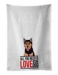 Shiba Inu Black and Tan  Kitchen Towel Set of 2 White Dish Towels Decorative Bathroom Hand towel for Hand, Face, Hair, Yoga, Tea, Dishcloth, 19 X 28", White