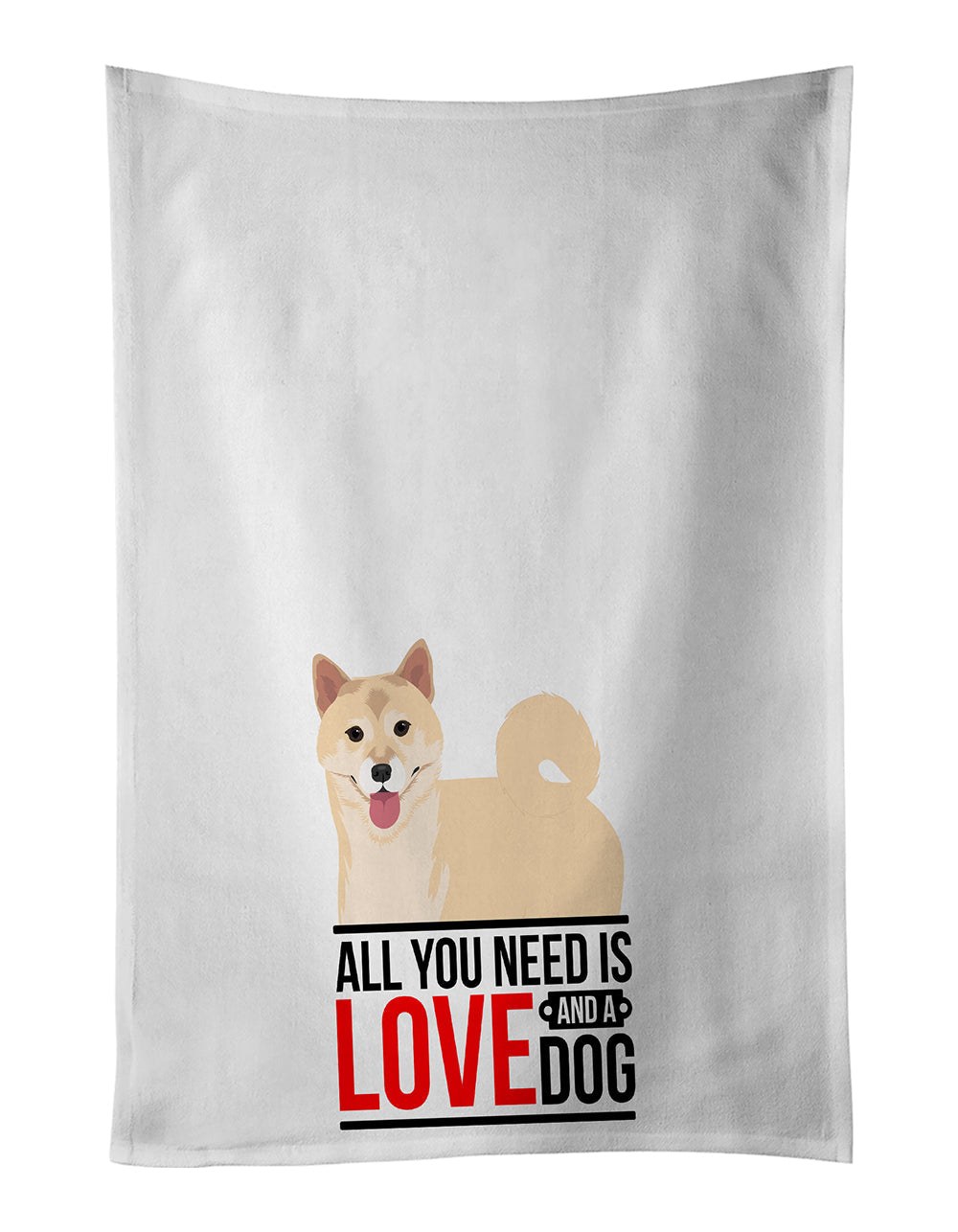 Shiba Inu Cream #1  Kitchen Towel Set of 2 White Dish Towels Decorative Bathroom Hand towel for Hand, Face, Hair, Yoga, Tea, Dishcloth, 19 X 28", White