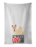 Shiba Inu Cream #1  Kitchen Towel Set of 2 White Dish Towels Decorative Bathroom Hand towel for Hand, Face, Hair, Yoga, Tea, Dishcloth, 19 X 28", White