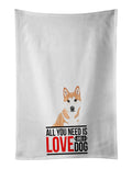 Shiba Inu Red #2  Kitchen Towel Set of 2 White Dish Towels Decorative Bathroom Hand towel for Hand, Face, Hair, Yoga, Tea, Dishcloth, 19 X 28", White