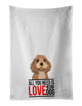 Shih-Tzu Red  Kitchen Towel Set of 2 White Dish Towels Decorative Bathroom Hand towel for Hand, Face, Hair, Yoga, Tea, Dishcloth, 19 X 28", White