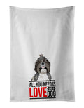 Shih-Tzu Silver and White #2  Kitchen Towel Set of 2 White Dish Towels Decorative Bathroom Hand towel for Hand, Face, Hair, Yoga, Tea, Dishcloth, 19 X 28", White