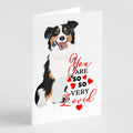 Australian Shepherd Black Tricolor #2 so Loved Greeting Cards Pack of 8 Blank Cards with Envelopes Whimsical A7 Size 5x7