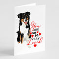 Australian Shepherd Black Tricolor #3 so Loved Greeting Cards Pack of 8 Blank Cards with Envelopes Whimsical A7 Size 5x7