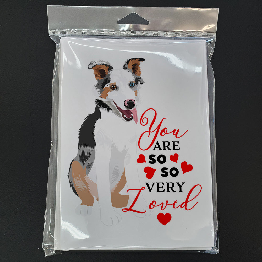 Australian Shepherd Blue Merle Puppy #2 so Loved Greeting Cards Pack of 8 Blank Cards with Envelopes Whimsical A7 Size 5x7