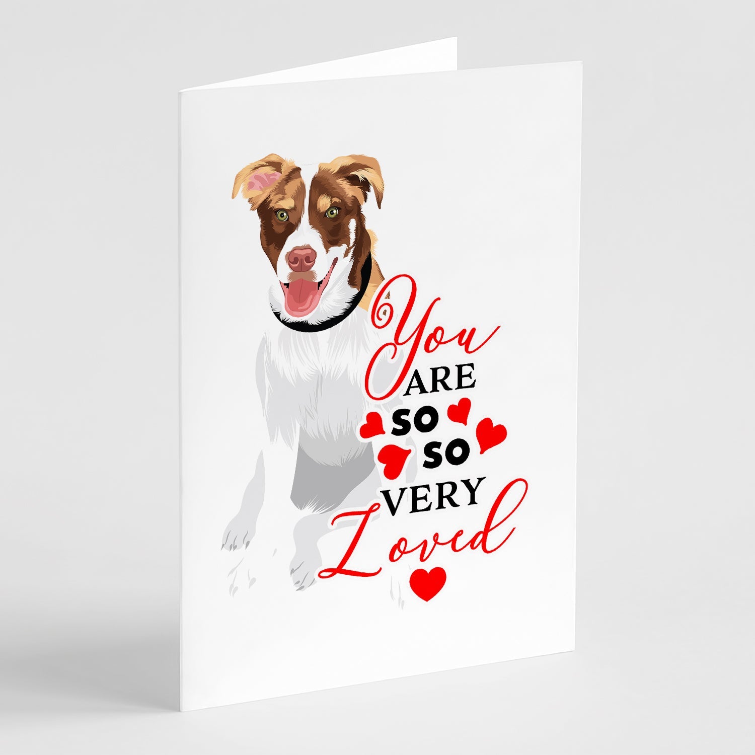Australian Shepherd Red and White #2 so Loved Greeting Cards Pack of 8 Blank Cards with Envelopes Whimsical A7 Size 5x7