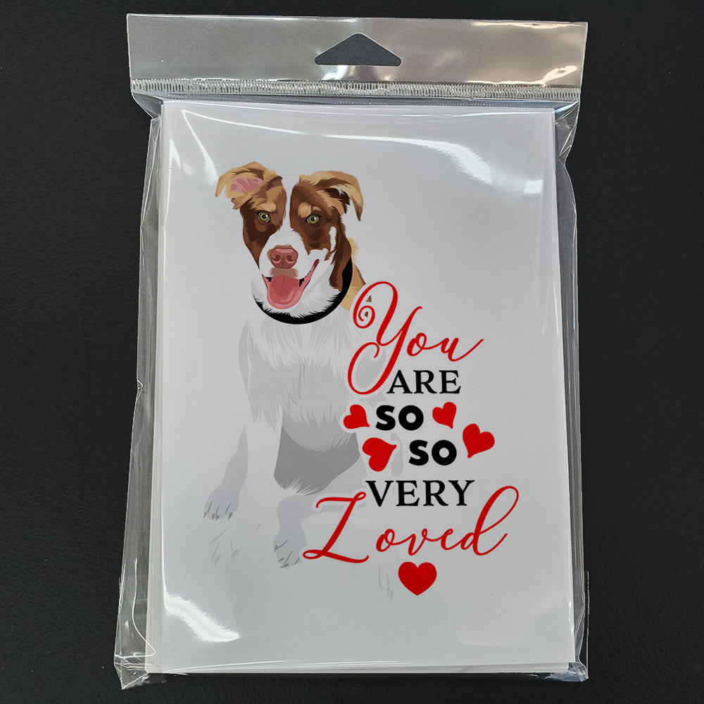 Australian Shepherd Red and White #2 so Loved Greeting Cards Pack of 8 Blank Cards with Envelopes Whimsical A7 Size 5x7