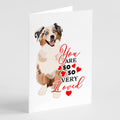 Australian Shepherd Red Merle Tricolor #2 so Loved Greeting Cards Pack of 8 Blank Cards with Envelopes Whimsical A7 Size 5x7
