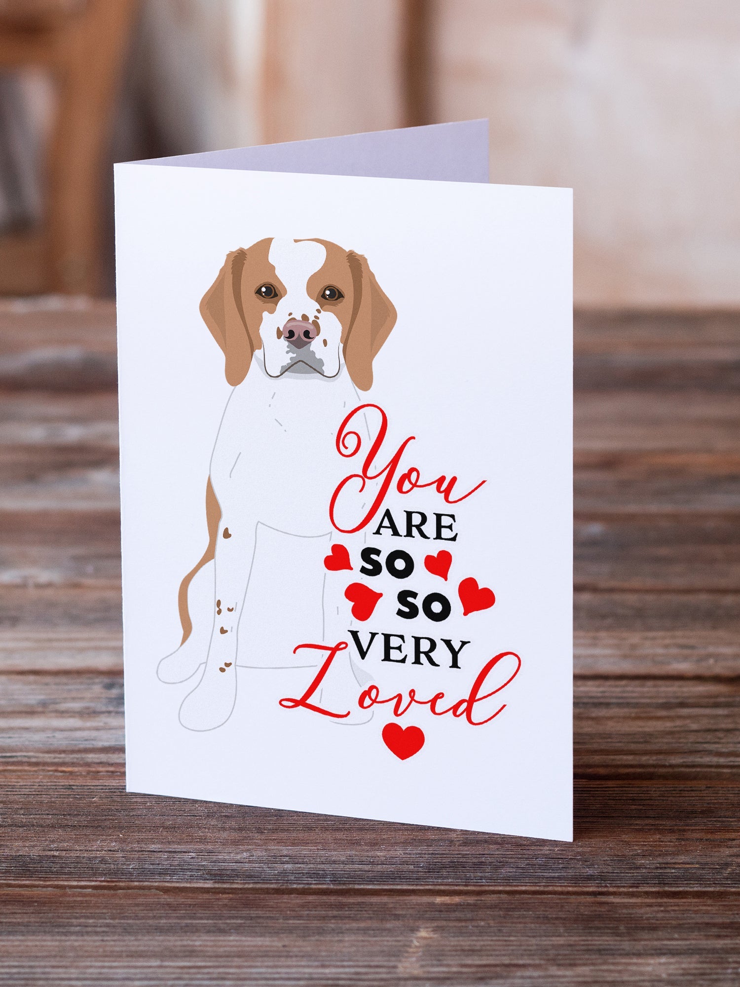 Beagle Red and White Red Ticked #1 so Loved Greeting Cards Pack of 8 Blank Cards with Envelopes Whimsical A7 Size 5x7
