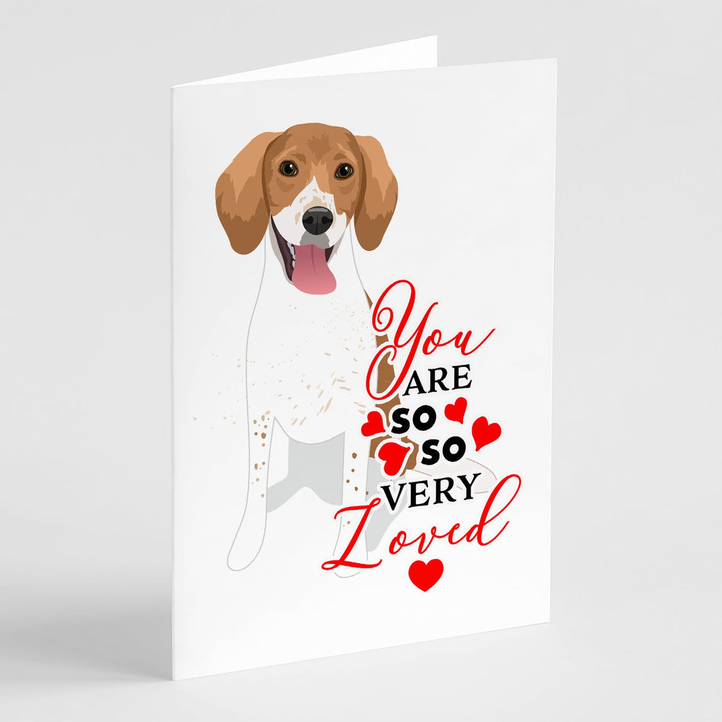 Beagle Red and White Red Ticked #2 so Loved Greeting Cards Pack of 8 Blank Cards with Envelopes Whimsical A7 Size 5x7