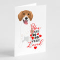 Beagle Red and White Red Ticked #2 so Loved Greeting Cards Pack of 8 Blank Cards with Envelopes Whimsical A7 Size 5x7