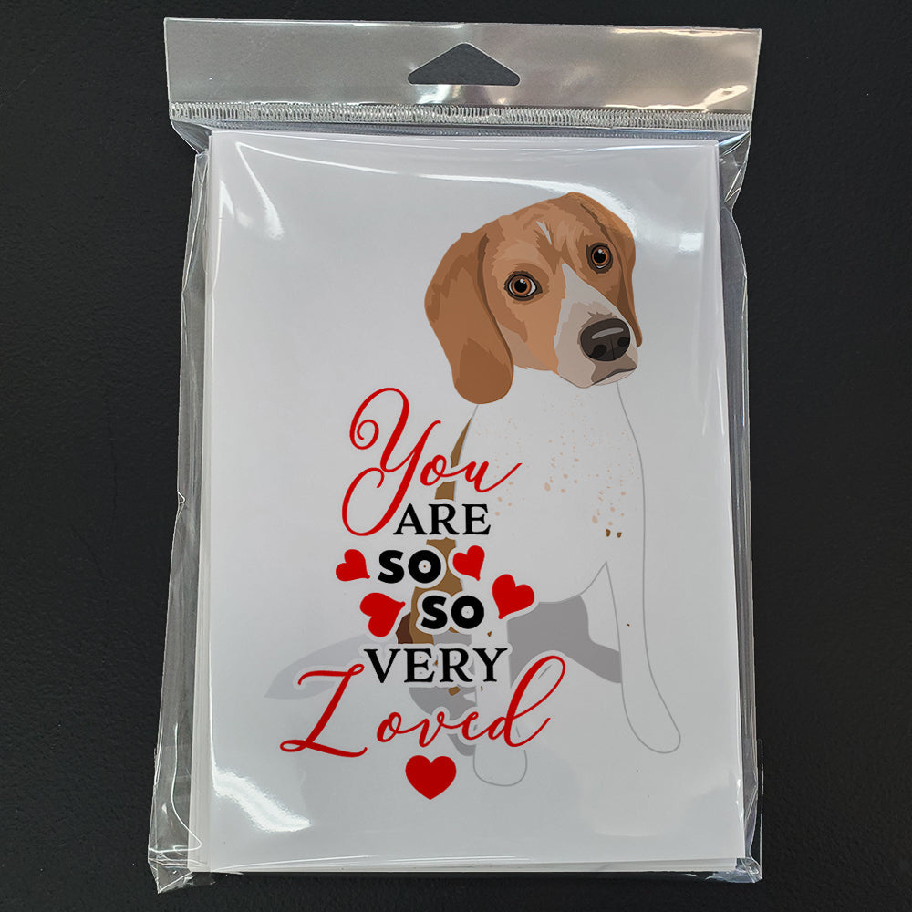 Beagle Red and White Red Ticked #3 so Loved Greeting Cards Pack of 8 Blank Cards with Envelopes Whimsical A7 Size 5x7