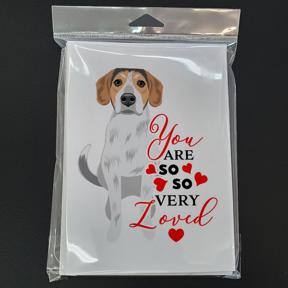 Beagle Tricolor #2 so Loved Greeting Cards Pack of 8 Blank Cards with Envelopes Whimsical A7 Size 5x7