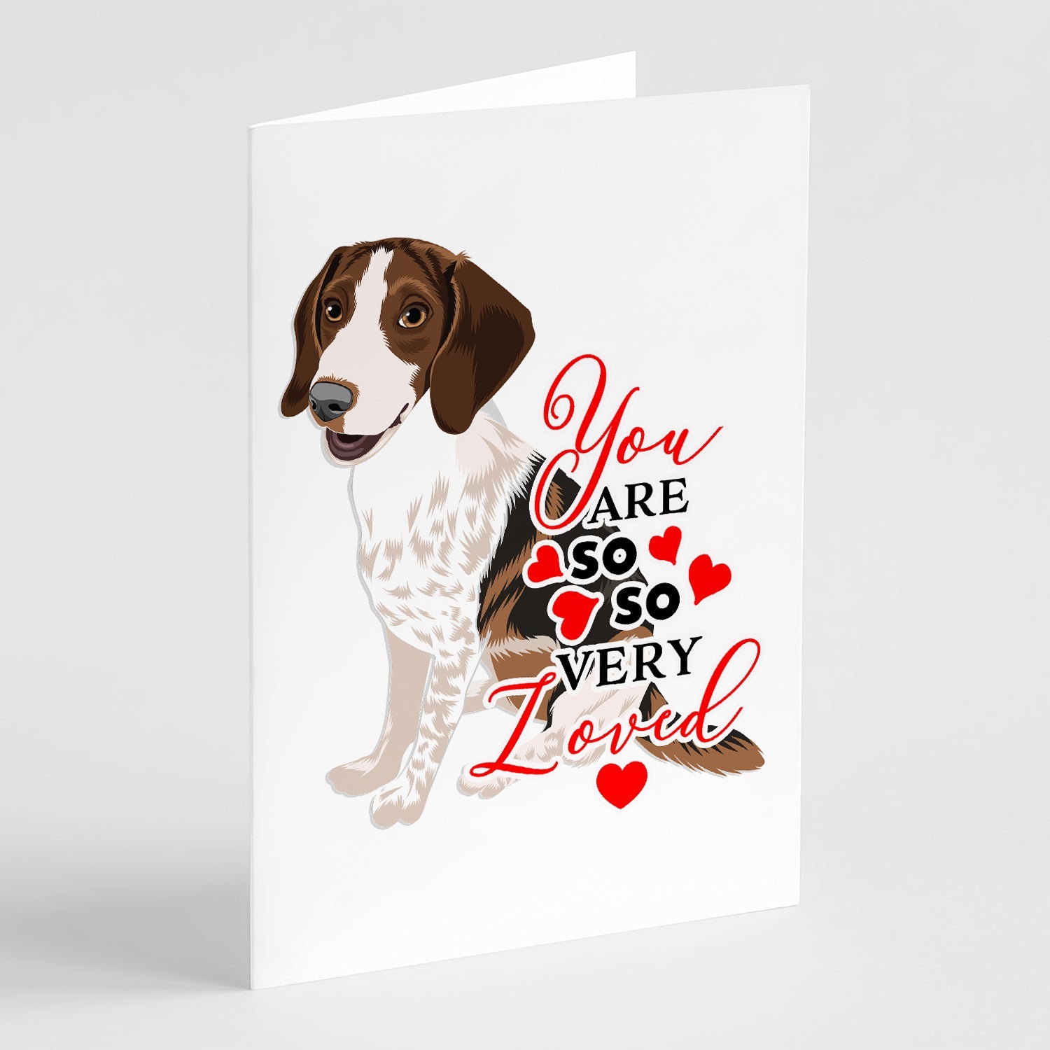 Beagle Tricolor Mottled so Loved Greeting Cards Pack of 8 Blank Cards with Envelopes Whimsical A7 Size 5x7