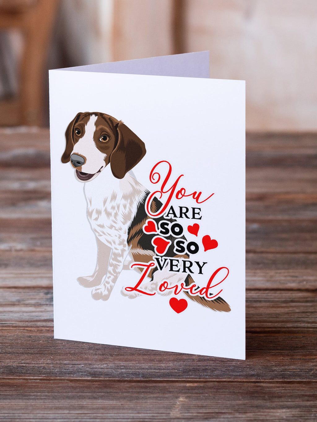 Beagle Tricolor Mottled so Loved Greeting Cards Pack of 8 Blank Cards with Envelopes Whimsical A7 Size 5x7