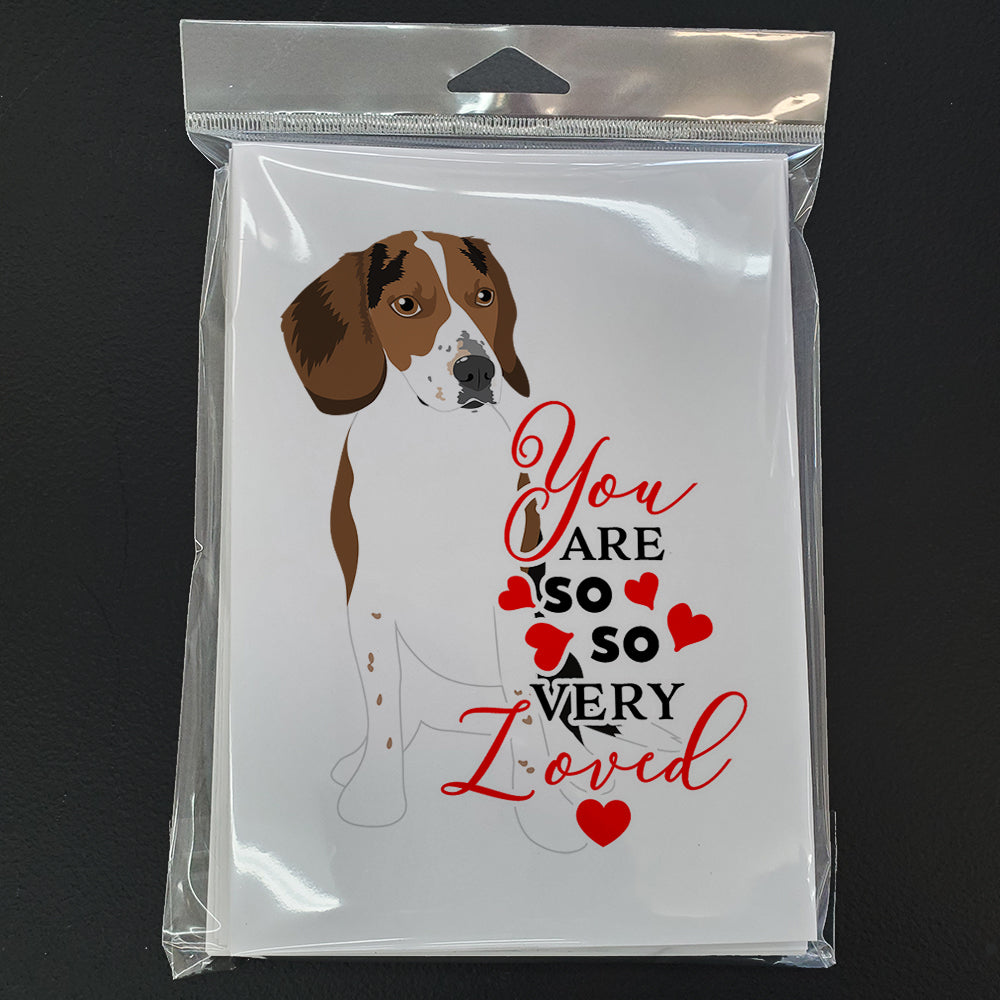 Beagle Tricolor Red Ticked #2 so Loved Greeting Cards Pack of 8 Blank Cards with Envelopes Whimsical A7 Size 5x7