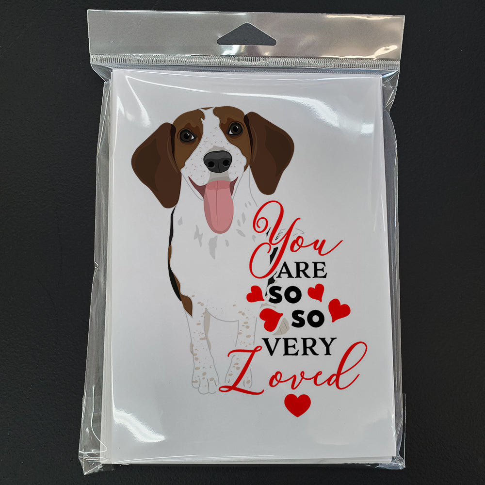 Beagle Tricolor Red Ticked #3 so Loved Greeting Cards Pack of 8 Blank Cards with Envelopes Whimsical A7 Size 5x7