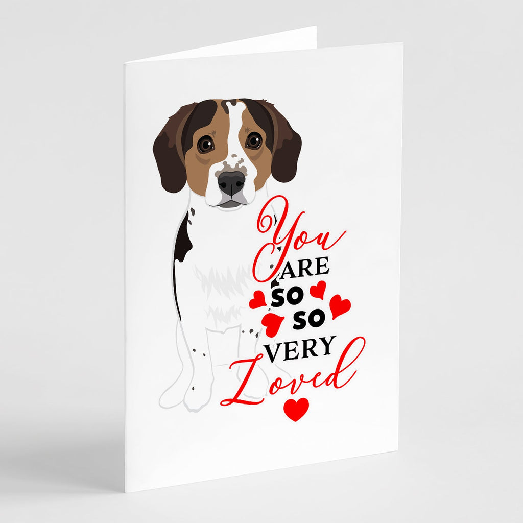 Beagle Tricolor Ticked so Loved Greeting Cards Pack of 8 Blank Cards with Envelopes Whimsical A7 Size 5x7